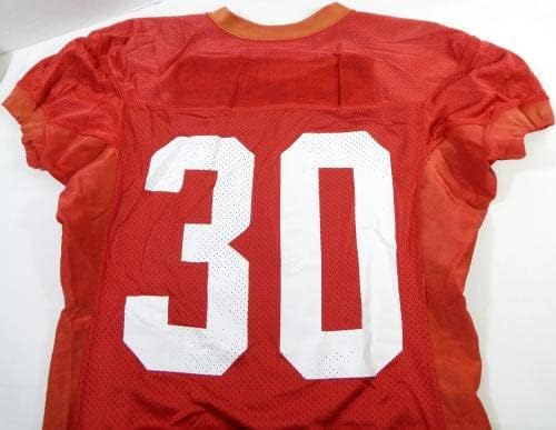 2014-ben a San Francisco 49ers Leon McFadden 30 Játék Használt Piros Gyakorlat Jersey L 545 - Aláíratlan NFL Játék Használt