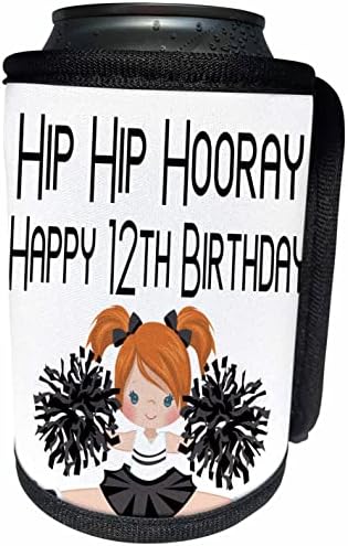 3dRose Hip Hip Hurrá Boldog 12-én Születésnapom, Egy pom-Pom lány - Lehet Hűvösebb Üveg Wrap (cc_359460_1)