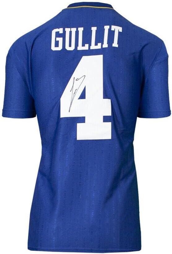 Ruud Gullit Aláírt A Chelsea Póló - 1997, 4-Es Számú Aláírást Jersey - Dedikált Foci Mezek
