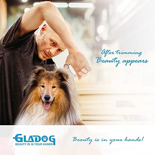 GLADOG Profi 5 az 1-ben, kutyakozmetika Olló Szett Biztonsági Kör Tippek, Éles, Tartós Pet Grooming Olló Macskák