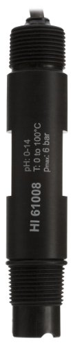 Hanna Instruments HI6100805 Amphel PVDF Lapos Tipp Erősített pH Elektróda Megfelelő Pin-kódot, majd BNC Csatlakozó, 0-14