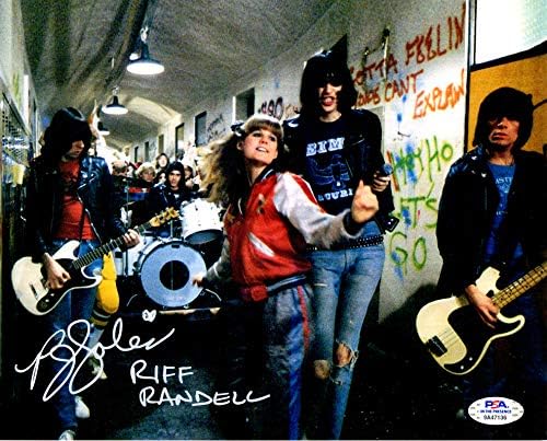 PJ Talp autográf, aláírt 8x10 Rock 'N' Roll középiskolai PSA insc. Riff Randell Ramones