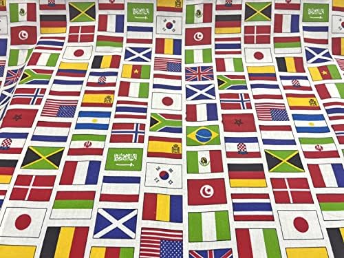 AMORNPHAN 45 Hüvelyk Különböző Nemzetközi Zászlók Ország Zászlóját, Anglia, USA, Japán Nyomtatott, Pamut Szövet Patchwork