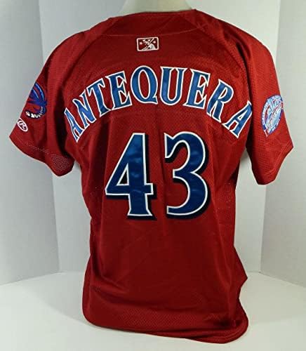 2015 Clearwater Kivételével Jose Antequera 43 Játékban Használt Piros Mez 100 C P 48 4 - Játék Használt MLB Mezek