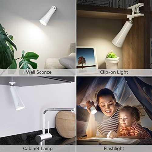 LED Falra Szerelhető Olvasó lámpa, 3 az 1-ben Vezeték nélküli Éjjeli Lámpa Töltés USB Port, Mágneses Kopjafa Klip Könyv Fény,