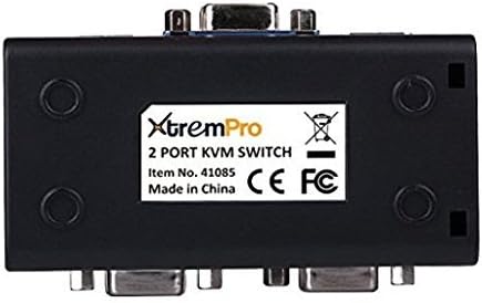XtremPro 2 Port USB KVM Switch w/ 2 Db KVM Kábel - Monitor/Billentyűzet/Egér - Fekete (41085)