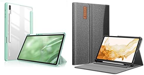 Fintie Csomag: tok Samsung Galaxy Tab Plus S8 2022/S7 FE 2021/S7 Plus 2020-Ig Ütésálló burkolat Világos, Átlátható Vissza
