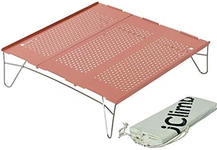 iClimb Mini Solo Összecsukható Asztal Ultrakönnyű Kompakt Hátizsákkal Kemping Túrázás Tengerparti Piknik (Rose Gold - L)