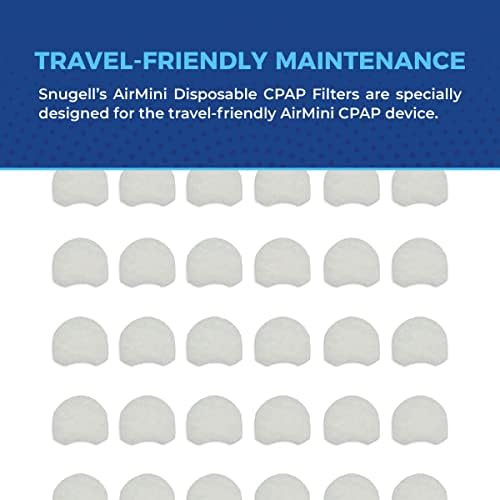 AirMini CPAP Szűrők által Snugell™ | Kompatibilis Resmed AirMini Utazás | CPAP Szűrők 30-Pack | Made in USA