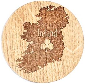 Ír Alátétek Italok Négy Poháralátét Szett Készült az Ír Tölgy Shamrock Hárfa Kelta Kereszt Írország Alátétek Készült Írország