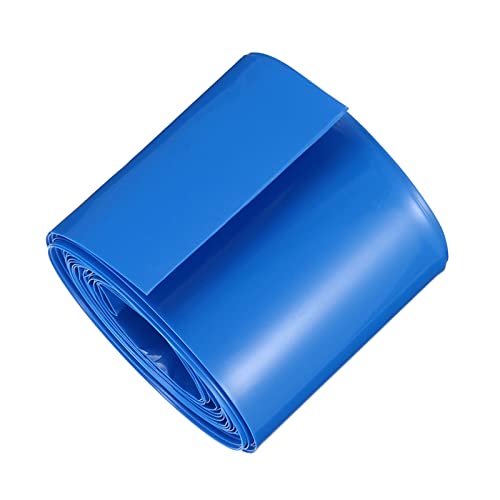 DMiotech 43mm Lapos 5m Akkumulátor Ujjú PVC Pakolások Hő Zsugorodó Cső a 26650 Akkumulátor Kék