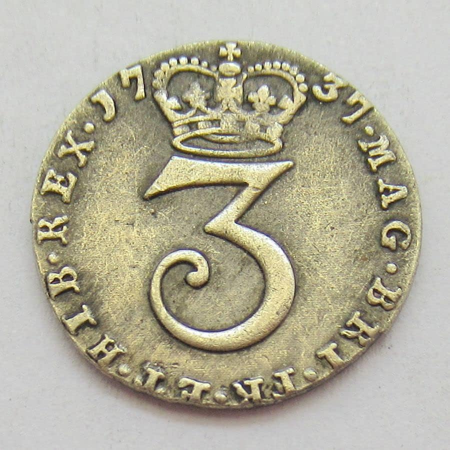 Brit 3 Penny 1737, 1740 Külföldi Replika Emlékérme