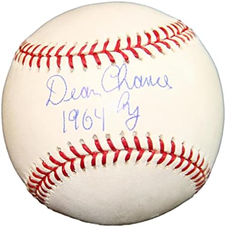 Dean Esélyt Aláírt OML Baseball Dedikált w/CY Angyalok Ikrek MLB MR548738 - Dedikált Baseball