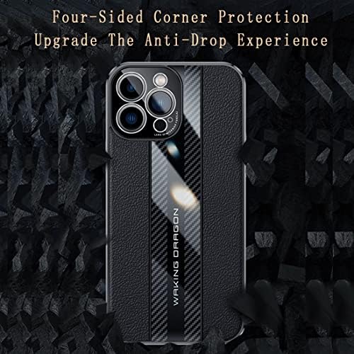 Telefon burkolata Bőr + Szénszálas Esetben Tervezett Kompatibilis Huawei Honor 50 Pro Kamera Védelem, Teljes Test Ütésálló
