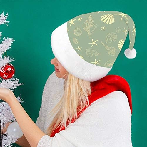 Karácsony, Mikulás Sapka, Shell Design Karácsonyi Ünnepi Kalap Felnőttek számára, Unisex Kényelem Karácsonyi Kalapok Új Évet