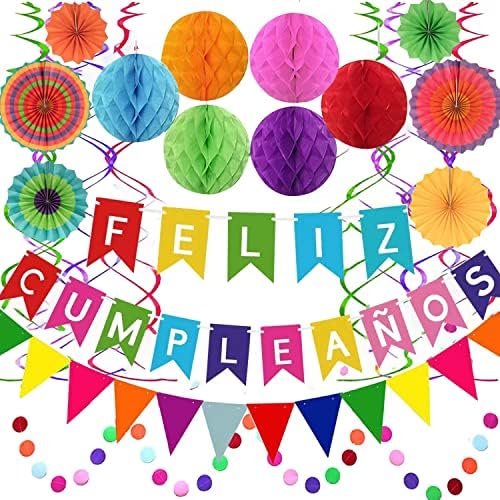 Feliz Cumpleanos Mexikói Fiesta spanyol szülinapi dekoráció