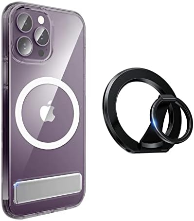 Kombinált Mágneses Telefon Gyűrű, Holder & Kristálytiszta iPhone 14 Pro Mag Biztonságos Esetben állvánnyal