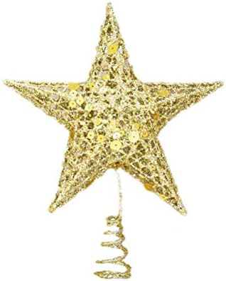 Karácsonyi Díszek Clearance Amosfun 20 cm Star csúcsdíszt 5 Rámutatott, Csillogó fa tetején Csillogó karácsonyfa Dísz, Otthon