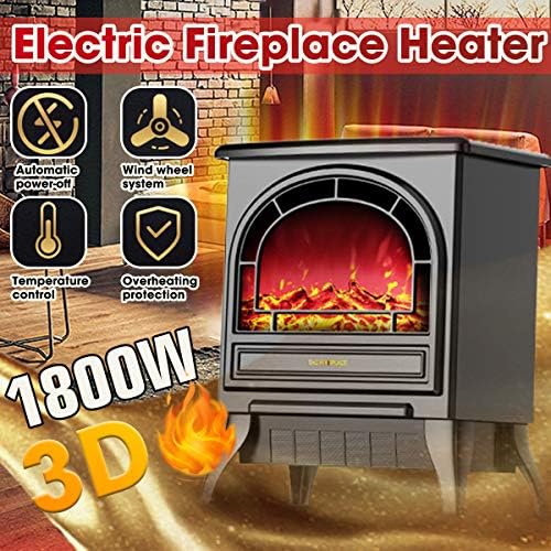 220V 1800W 3D Szimuláció a Tűz Elektromos Kandalló Kályha Függőleges Háztartási Office - (Color1: Fekete)