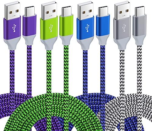 Pofesun USB C Típusú Kábel, (4-Pack 10FT) USB A-USB-C Gyors Töltés Nylon Fonott USB-C Kábel Kompatibilis a Samsung Galaxy