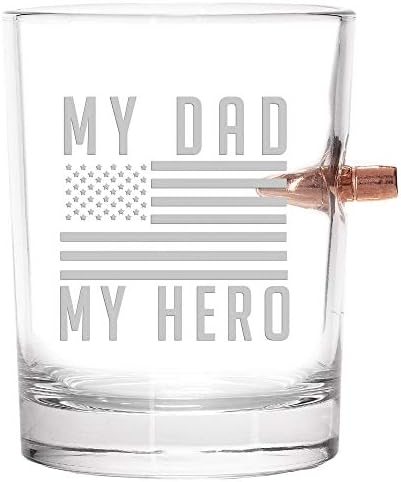 Szerencsés Lövés - Apám A Hős .308-as Kaliberű Ragadt Üveg | katonák Ajándék | Amerika USA Hazafias Whiskys Üveg | emléknap