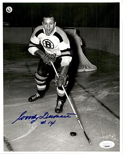 Woody Dumart Aláírt Boston Bruins Hall Of Fame 8x10 Fotó SZÖVETSÉG COA - Dedikált NHL-Fotók