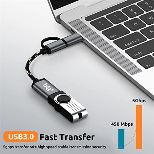 Nagy-E az USB-C-USB 3.0 Női OTG Adapter Kompatibilis A GoPro Fúziós a Teljes USB On the Go Fonott Thunderbolt 3 A Kábel Csatlakozó