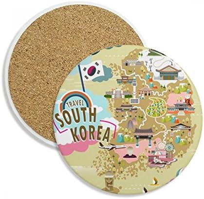 Dél-Korea Térkép Szerelem Utazási Hullámvasút Csésze Bögre Asztali Védelem Nedvszívó Kő