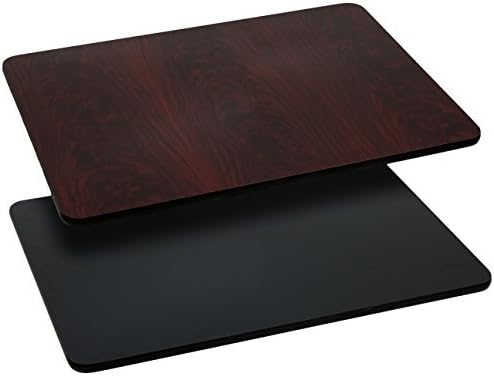 A Flash Bútor Newark 2 Csomag 24 x 42, Téglalap alakú Asztal Tetején Fekete vagy Mahagóni Reverzibilis Laminált Felső