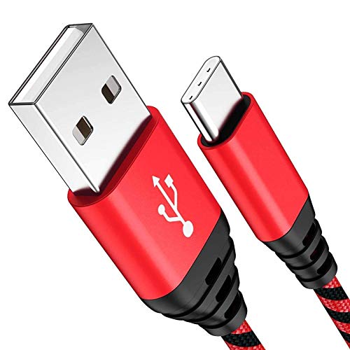 [2-Pack, 6ft] USB-C Típusú Kábel, 3A Gyors Töltő, USB A-USB C Töltő Zsinór Fonott Kompatibilis a Samsung Galaxy A10e A20