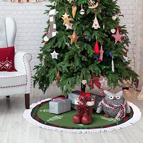 Karácsonyfa Szoknya, 30 Karácsonyi Kockás karácsonyfa Szőnyeg Tassel, karácsonyfa Bázis Mat, Gnome-Fa Szoknya Merry Christmas