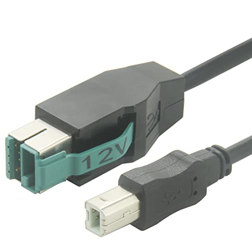 Poweredusb 12V USB Típus-B Nyomtató Kábel 12V Táplált USB Nyomtató Kábel POS Systerm 6 láb (1,8 M)