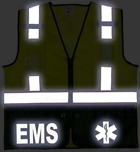 EMS Túlélő Biztonsági Mellény, Type R-Osztály 2, Fényvisszaverő Logo Elöl, Hátul.