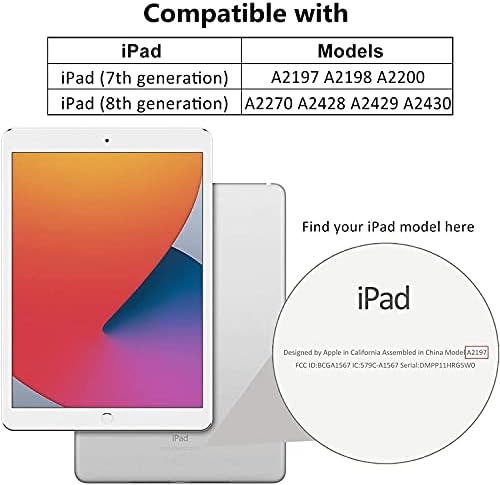 iCoverCase iPad 10.2 (2021/2020/2019) Tiszta Ügy, Ultra-Vékony, Áttetsző, Puha, TPU hátlap Ellenálló Rugalmas tok iPad 9./8./7.
