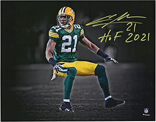 Charles Woodson Green Bay Packers Dedikált 11 x 14 Reflektorfényben a Fénykép, a HOF 21 Felirat, - Dedikált NFL-Fotók