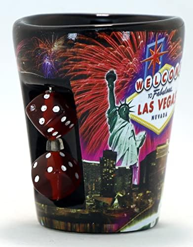 Las Vegas Nevada Tűzijáték Kocka Fekete Pohár