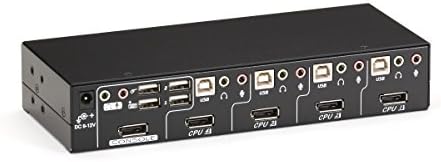 Fekete Doboz Asztali KVM Switch 4-Port DisplayPort USB-Bi-Dir USB-Audio