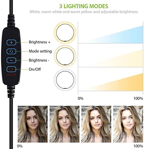 Világos Kereteket Gyűrű Tri-Color Light Kompatibilis A Celkon A63, 10 Hüvelykes Távoli Live Stream/Smink/YouTube/TikTok/Video/Forgatás