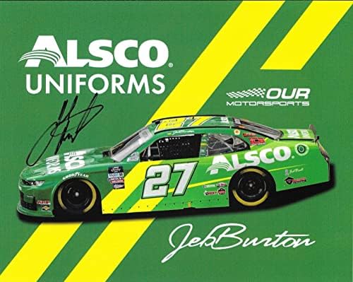 2022 Jeb Burton Alsco Egyenruhát NASCAR Aláírt 8x10 Hős Kártya Képeslap - Dedikált NASCAR Fotók