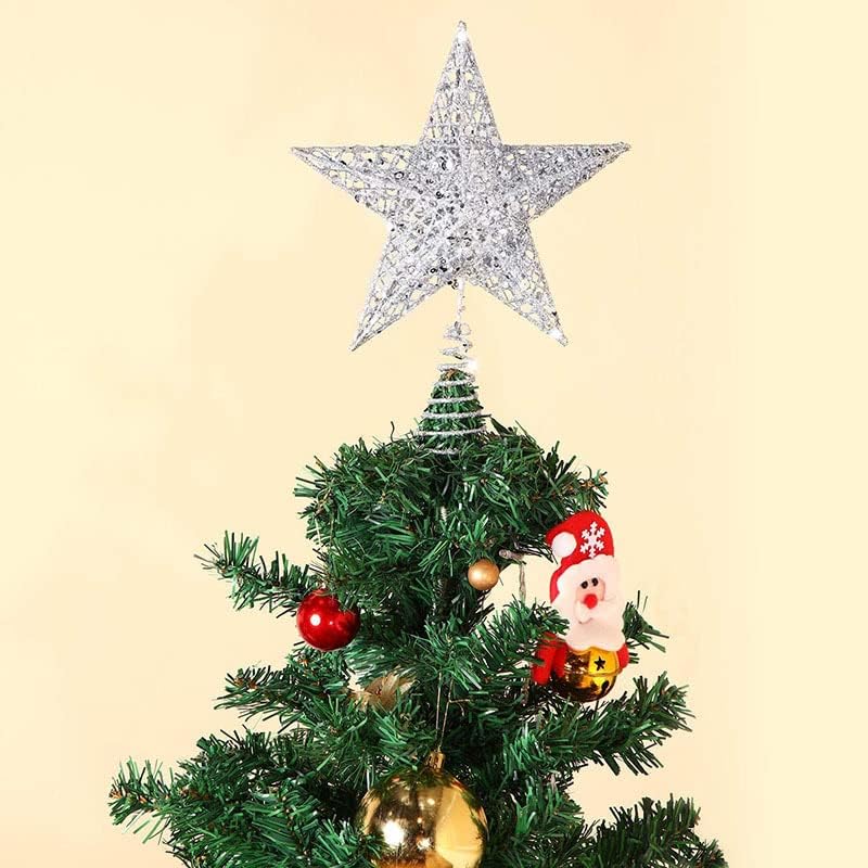 Karácsonyfa Topper Csillag 8 Karácsonyi Csillag csúcsdíszt Beltéri Rács, Fa, Csillag Topper Csillogott Csillag csúcsdíszt