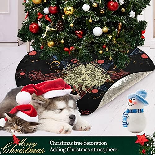 visesunny Misztikus Oroszlán Ponty karácsonyfa Alátét karácsonyi Parti Dekoráció Parasztház Nagy Fa áll Borító Szőnyeg Xmas